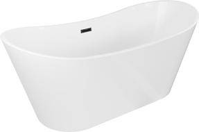 Mexen Montana freistehende Badewanne 170 x 80 cm, weiß, Überlauf schwarz - 52011708000-70