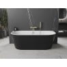 Mexen Oval freistehende an der Wand befestigte Badewanne 140 x 75 cm, weiß/schwarz, Überlauf gold - 52671407575-50