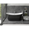 Mexen Montana freistehende Badewanne 170 x 80 cm, weiß/schwarz, Überlauf Chrom - 52011708075-01