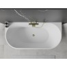 Mexen Oval freistehende Wanne an der Wand 150 x 75 cm, weiß/schwarz, goldener Überlauf - 52671507575-50