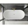 Mexen Montana freistehende Badewanne 170 x 80 cm, weiß/schwarz, Überlauf gold - 52011708075-50