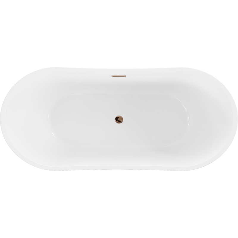 Mexen Montana freistehende Badewanne 170 x 80 cm, weiß/schwarz, Überlauf roségold - 52011708075-60
