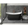 Mexen Montana freistehende Badewanne 170 x 80 cm, weiß/schwarz, Überlauf roségold - 52011708075-60