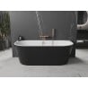 Mexen Oval freistehende Anbauwanne 140 x 75 cm, weiß/schwarz, Überlauf Roségold - 52671407575-60