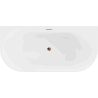 Mexen Oval freistehende, wandmontierte Badewanne 150 x 75 cm, weiß/schwarz, Überlauf in Roségold - 52671507575-60