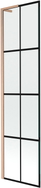 Mexen Next L Badewannenwand 1-flügelig 50 x 150 cm, schwarzes Gitter, gebürstetes Kupfer - 895-050-000-03-77-65