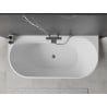 Mexen Oval freistehende Wandbadewanne 150 x 75 cm, weiß/schwarz, Überlauf gun gray gebürstet - 52671507575-66