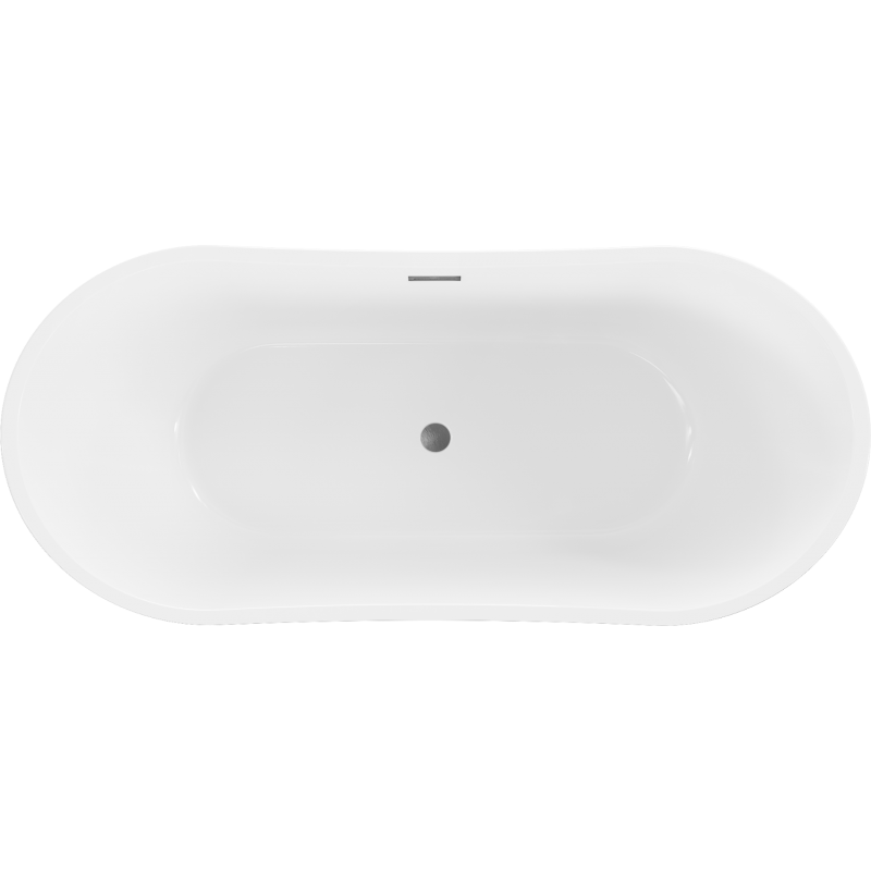 Mexen Montana freistehende Badewanne 170 x 80 cm, weiß/schwarz, Überlauf gun gray gebürstet - 52011708075-66