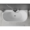 Mexen Oval freistehende Eckbadewanne 150 x 75 cm, weiß/schwarz, schwarzer Überlauf - 52671507575-70