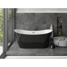 Mexen Montana freistehende Badewanne 170 x 80 cm, weiß/schwarz, Überlauf gun gray gebürstet - 52011708075-66
