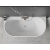 Mexen Oval freistehende Wanne an der Wand 140 x 75 cm, weiß/schwarz, Überlauf gebürstetes Nickel - 52671407575-97