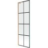 Mexen Next L Badewannenabtrennung 1-flügelig 60 x 150 cm, schwarzes Gitter, gebürstetes Kupfer - 895-060-000-03-77-65