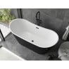 Mexen Montana freistehende Badewanne 170 x 80 cm, weiß/schwarz, schwarzer Überlauf - 52011708075-70