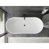 Mexen Montana freistehende Badewanne 170 x 80 cm, weiß/schwarz, schwarzer Überlauf - 52011708075-70
