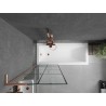 Mexen Next L Badewannenabtrennung 1-flügelig 70 x 150 cm, schwarzes Gitter, gebürstetes Kupfer - 895-070-000-03-77-65