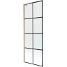 Mexen Next L Badewannenabtrennung 1-flügelig 70 x 150 cm, schwarzes Gitter, gebürstetes Kupfer - 895-070-000-03-77-65