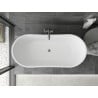 Mexen Montana freistehende Badewanne 170 x 80 cm, weiß/schwarz, Überlauf gun metal - 52011708075-95