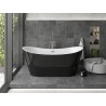 Mexen Montana freistehende Badewanne 170 x 80 cm, weiß/schwarz, Überlauf gebürsteter Nickel - 52011708075-97