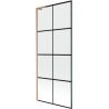 Mexen Next L Badewannenwand 1-flügelig 80 x 150 cm, schwarzes Raster, gebürstetes Kupfer - 895-080-000-03-77-65