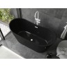 Mexen Montana freistehende Badewanne 170 x 80 cm, schwarz, weiße Überlauf - 52011708070-20