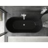 Mexen Montana freistehende Badewanne 170 x 80 cm, schwarz, weiße Überlauf - 52011708070-20