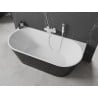 Mexen Oval freistehende halbeingebaute Badewanne 170 x 80 cm, weiß/schwarz, weißer Überlauf - 52671708075-20