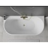 Mexen Oval freistehende an der Wand stehende Badewanne 170 x 80 cm, weiß/schwarz, goldener Überlauf - 52671708075-50