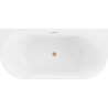 Mexen Oval freistehende Wanne an der Wand 170 x 80 cm, weiß/schwarz, Überlauf gebürstetes Kupfer - 52671708075-65
