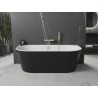 Mexen Oval freistehende an der Wand montierte Badewanne 160 x 80 cm, weiß/schwarz, Überlauf gebürstetes Gold - 52671608075-55