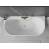 Mexen Oval freistehende an der Wand montierte Badewanne 170 x 80 cm, weiß/schwarz, Überlauf gold gebürstet - 52671708075-55