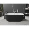 Mexen Oval freistehende Wandbadewanne 160 x 80 cm, weiß/schwarz, weißer Überlauf - 52671608075-20
