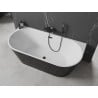 Mexen Oval freistehende Wanne an der Wand 170 x 80 cm, weiß/schwarz, schwarzer Überlauf - 52671708075-70