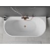 Mexen Oval freistehende Wandbadewanne 160 x 80 cm, weiß/schwarz, Überlauf roségold - 52671608075-60