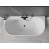 Mexen Oval freistehende an der Wand montierte Badewanne 160 x 80 cm, weiß/schwarz, schwarzer Überlauf - 52671608075-70