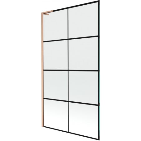 Mexen Next L Wannenschirm 1-flügelig 100 x 150 cm, schwarzes Gitter, gebürstetes Kupfer - 895-100-000-03-77-65