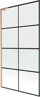 Mexen Next L Wannenschirm 1-flügelig 100 x 150 cm, schwarzes Gitter, gebürstetes Kupfer - 895-100-000-03-77-65