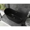 Mexen Montana freistehende Badewanne 170 x 80 cm, schwarz, Überlauf gebürstetes Nickel - 52011708070-97
