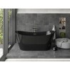 Mexen Montana freistehende Badewanne 170 x 80 cm, schwarz, Überlauf gebürstetes Nickel - 52011708070-97