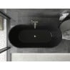 Mexen Montana freistehende Badewanne 170 x 80 cm, schwarz, Überlauf gebürstetes Nickel - 52011708070-97