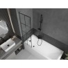 Mexen Next L Badewannenabtrennung 1-flügelig 50 x 150 cm, schwarzes Raster, gun gray gebürstet - 895-050-000-03-77-66