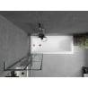 Mexen Next L Badewannenabtrennung 1-flügelig 50 x 150 cm, schwarzes Raster, gun gray gebürstet - 895-050-000-03-77-66