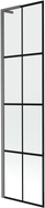 Mexen Next L Badewannenabtrennung 1-flügelig 50 x 150 cm, schwarzes Raster, gun gray gebürstet - 895-050-000-03-77-66