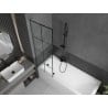 Mexen Next L Badewannen-Faltwand 1-teilig 60 x 150 cm, schwarzes Gitter, gebürstetes Gun Gray - 895-060-000-03-77-66