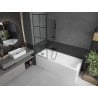 Mexen Next L Badewannen-Faltwand 1-teilig 60 x 150 cm, schwarzes Gitter, gebürstetes Gun Gray - 895-060-000-03-77-66