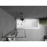 Mexen Next L Badewannen-Faltwand 1-teilig 60 x 150 cm, schwarzes Gitter, gebürstetes Gun Gray - 895-060-000-03-77-66