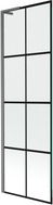 Mexen Next L Badewannen-Faltwand 1-teilig 60 x 150 cm, schwarzes Gitter, gebürstetes Gun Gray - 895-060-000-03-77-66