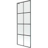 Mexen Next L Badewannenfaltwand 1-flügelig 70 x 150 cm, schwarzes Gitter, Gun Grey gebürstet - 895-070-000-03-77-66