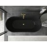 Mexen Montana freistehende Badewanne 170 x 80 cm, schwarz, Überlauf gold - 52011708070-50