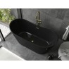 Mexen Montana freistehende Badewanne 170 x 80 cm, schwarz, Überlauf in gebürstetem Gold - 52011708070-55