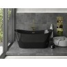 Mexen Montana freistehende Badewanne 170 x 80 cm, schwarz, Überlauf in gebürstetem Gold - 52011708070-55